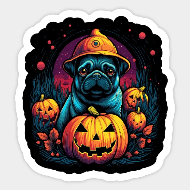 Pug Halloween Sticker by JH Mart
